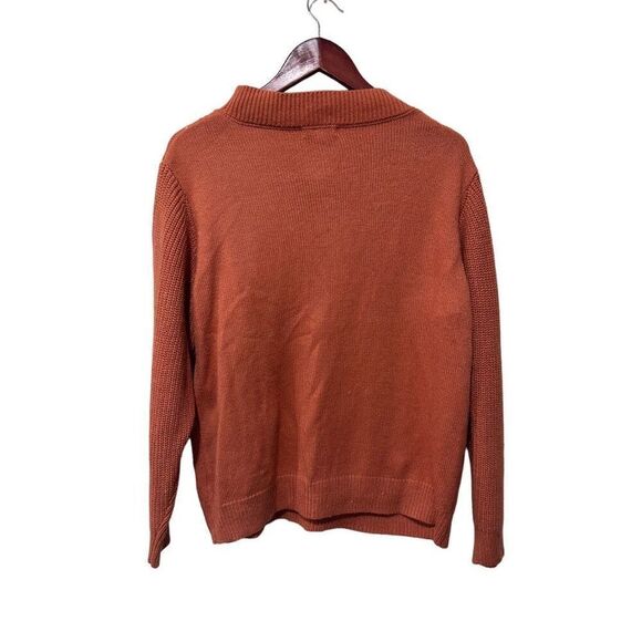 Heartloom Ollie 1/4 Zip Pull Over Sweater Terracota Rust Orange Large Chunky - Picture 5 of 11